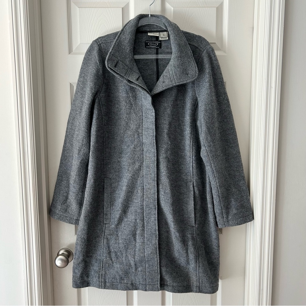 L.L. Bean Women's Gray Wool-Blend Long Coat